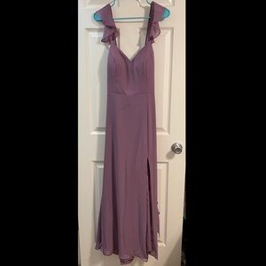 Azazie Everett dress in color wisteria size A12